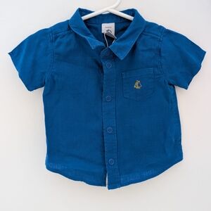 Petition Bateau teal snap up shirt